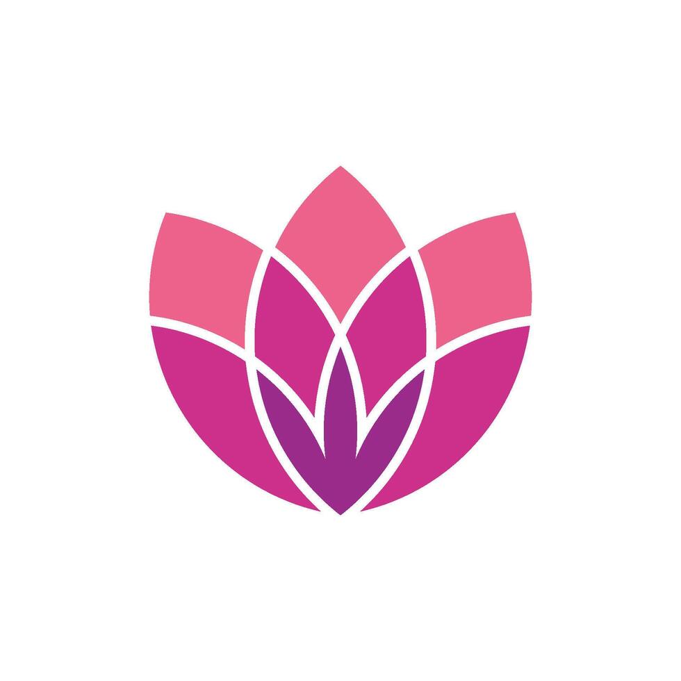 Pink Ornament Lotus or Lily Flower Decorative Logo Template Illustration Design. EPS 10. vector