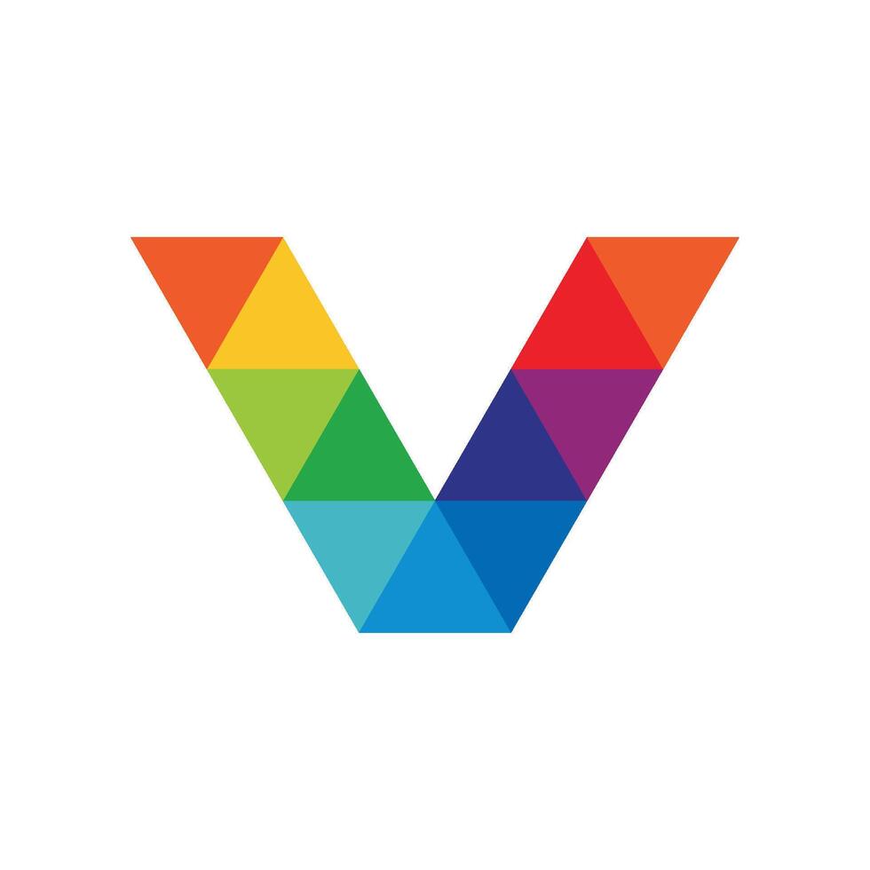 Letter V Colorful Triangle Logo Template Illustration Design. EPS 10. vector
