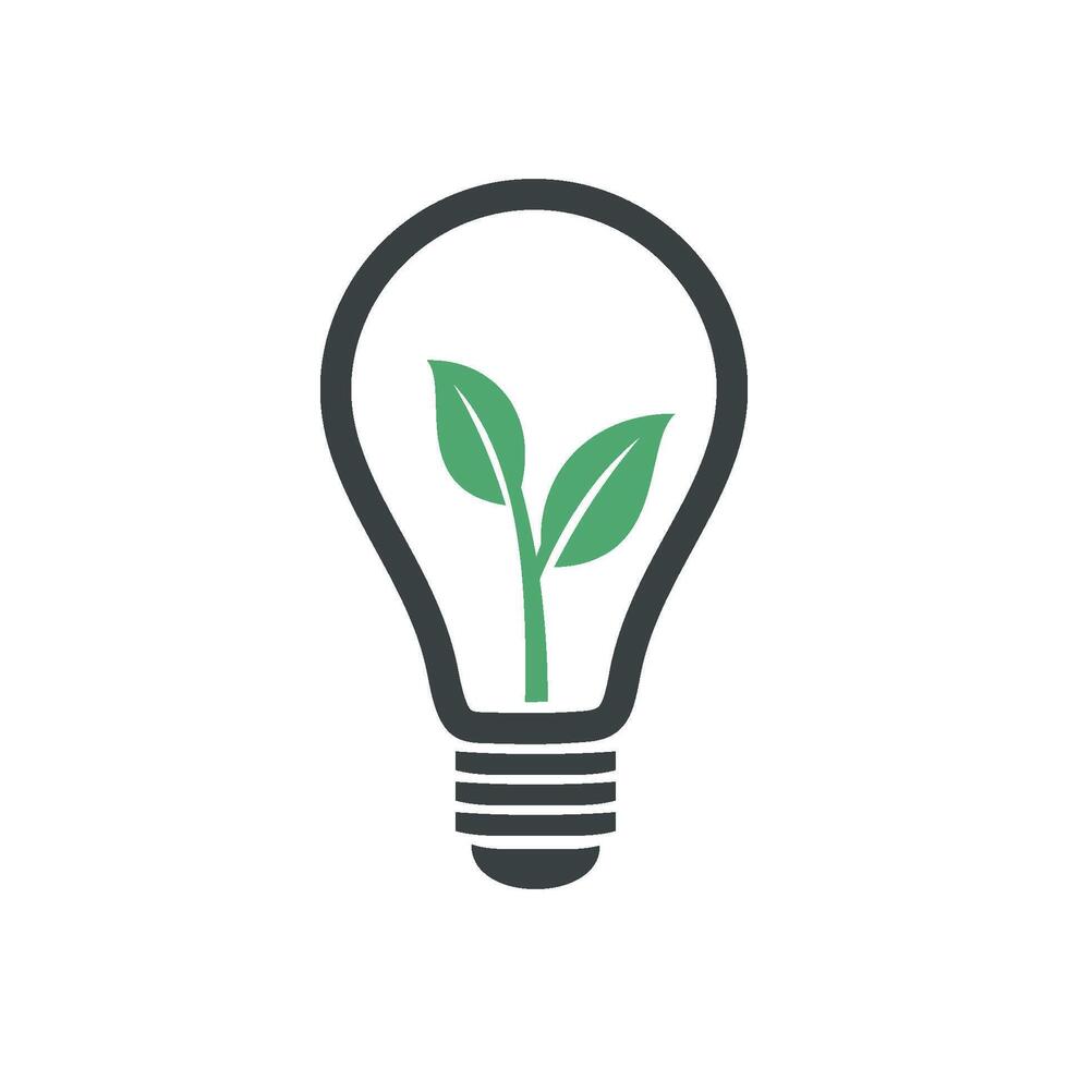 Light Bulb Lamp Natural Leaf Logo Template Illustration Design. EPS 10. vector