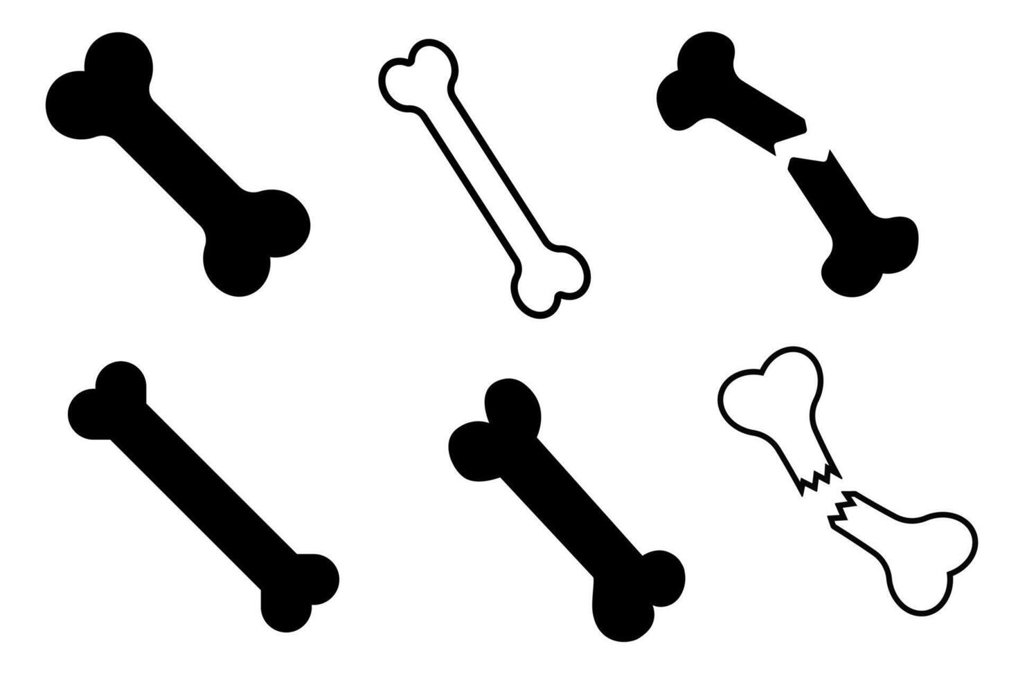 Bone icon set illustrations. vector