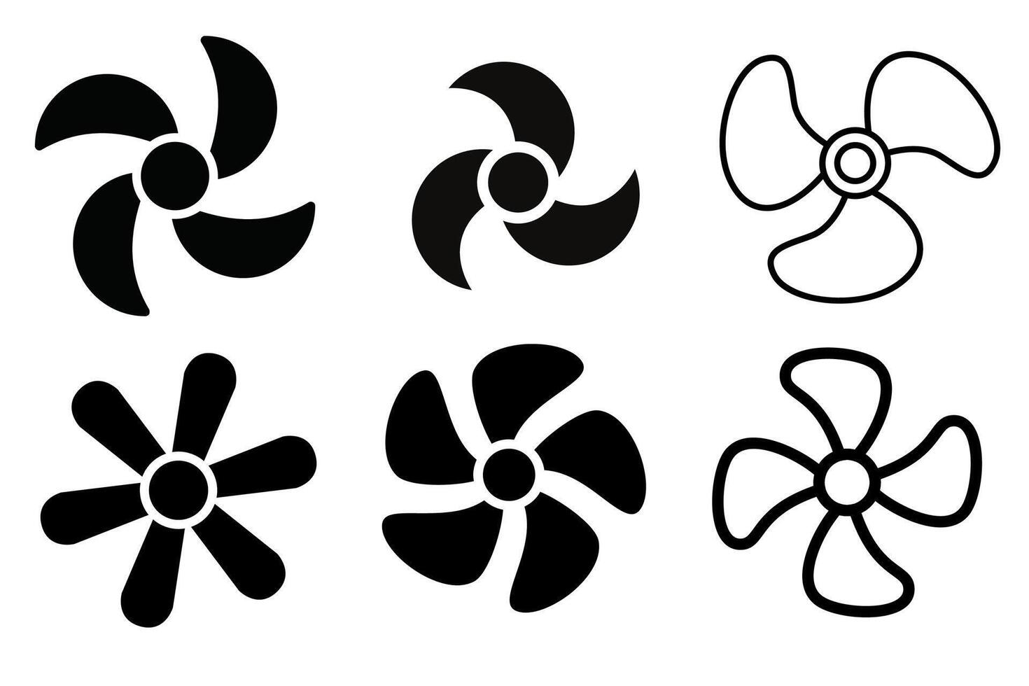 Fan rotating blades icons illustration vector