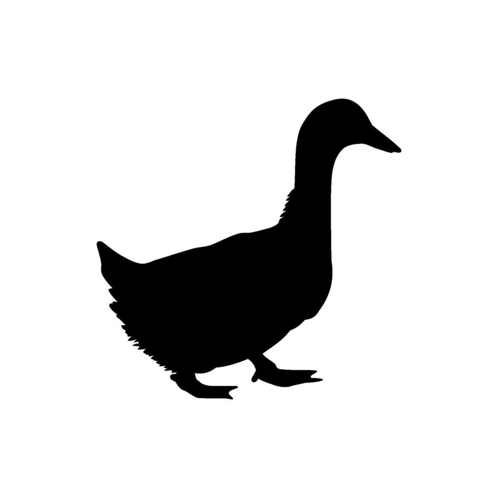 Farm Animal - Duck Silhouette Logo Template Illustration Design vector