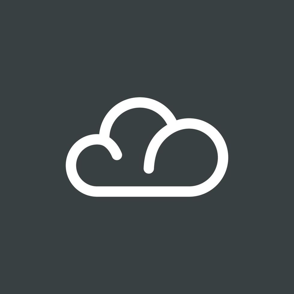 Simple White Line Cloud Logo Template Illustration Design. EPS 10. vector