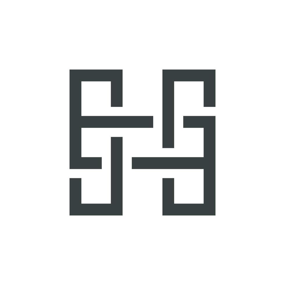 Letter H Plaited Line Logo Template Illustration Design. EPS 10. vector
