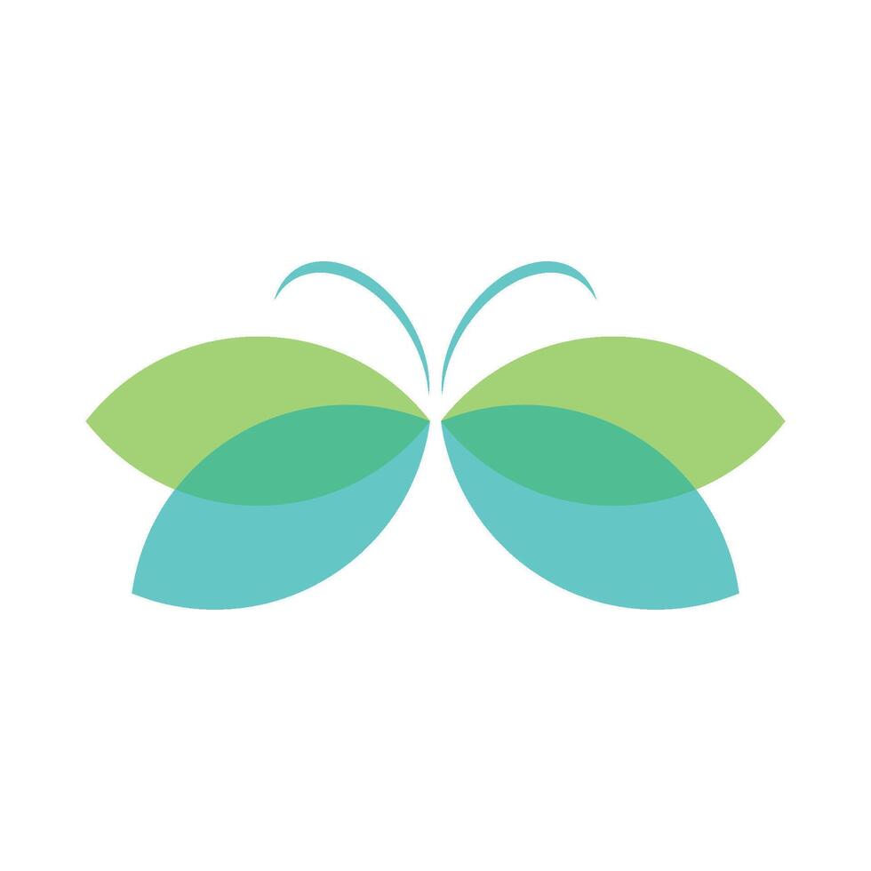 Decorative Green Butterfly Leaf Logo Template Illustration Design. EPS 10. vector