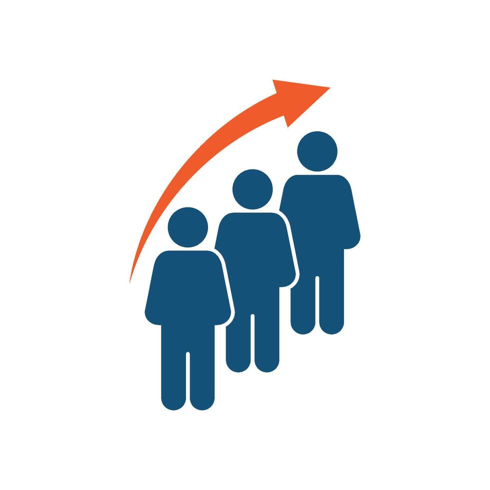 Human Figure and Orange Arrow Logo Template Illustration Design. EPS 10. vector