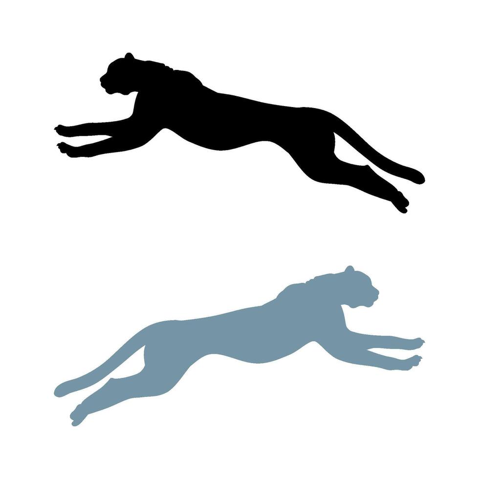 Running Cheetah Silhouette Logo Template Illustration Design vector