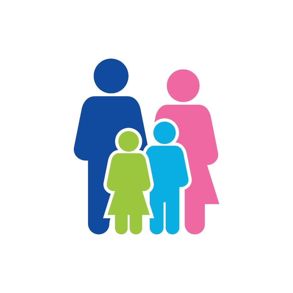 Colorful Family Human Figure Logo Template Illustration Design. EPS 10. vector