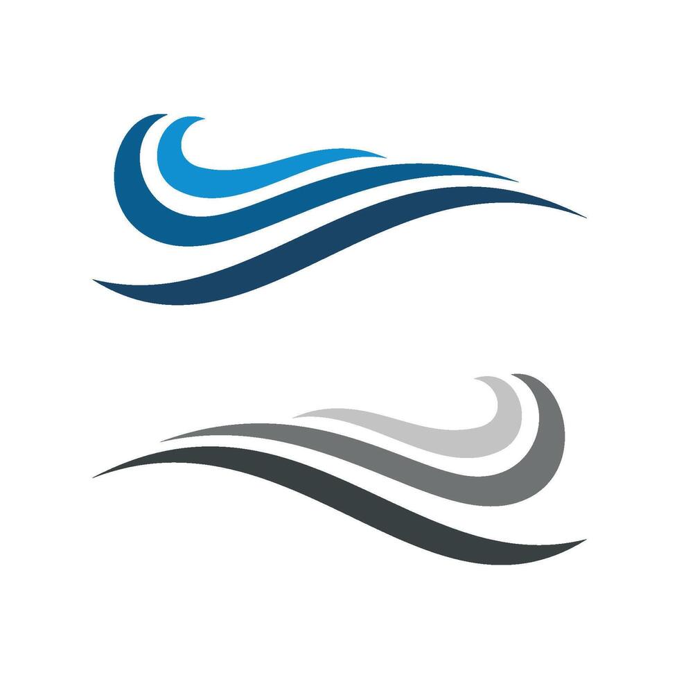 Set Blue Black Wave Swoosh Logo Template Illustration Design. EPS 10. vector