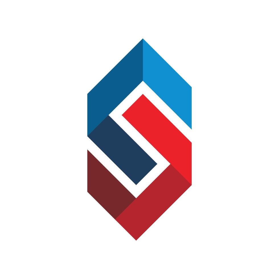 Letter S Red Blue Diamond Infinity Logo Template Illustration Design. EPS 10. vector