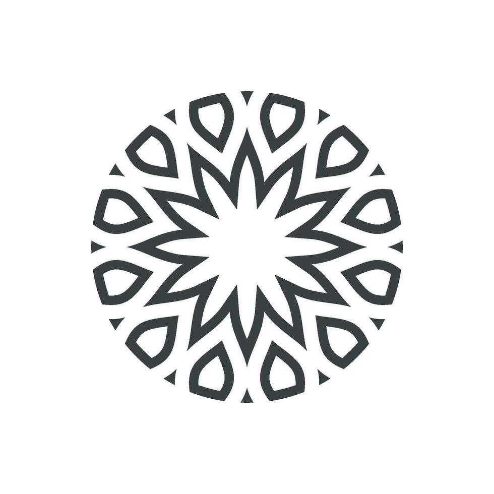 Circle Black Flower Star Ornamental Logo Template Illustration Design. EPS 10. vector