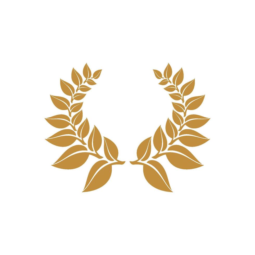Gold Leaves Wreath Crest Logo Template Illustration Design. EPS 10. vector