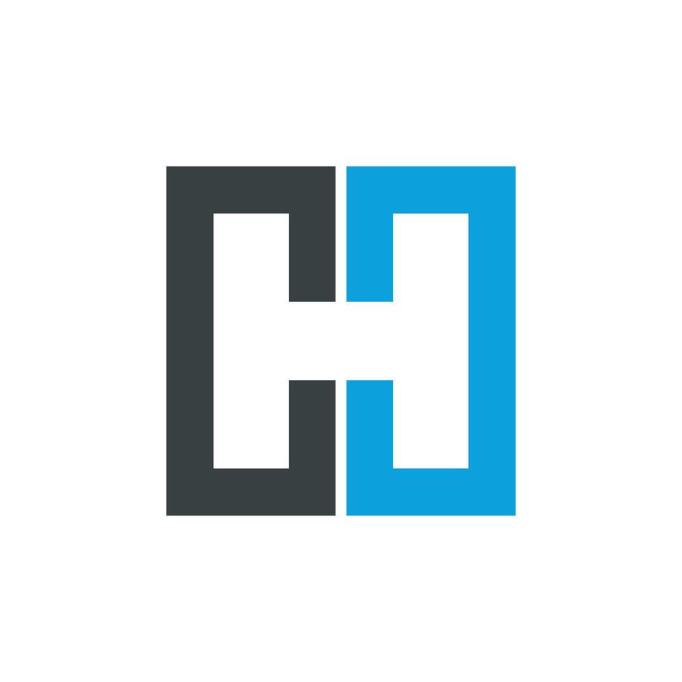 C H Letter Square Logo Template Illustration Design. EPS 10. vector