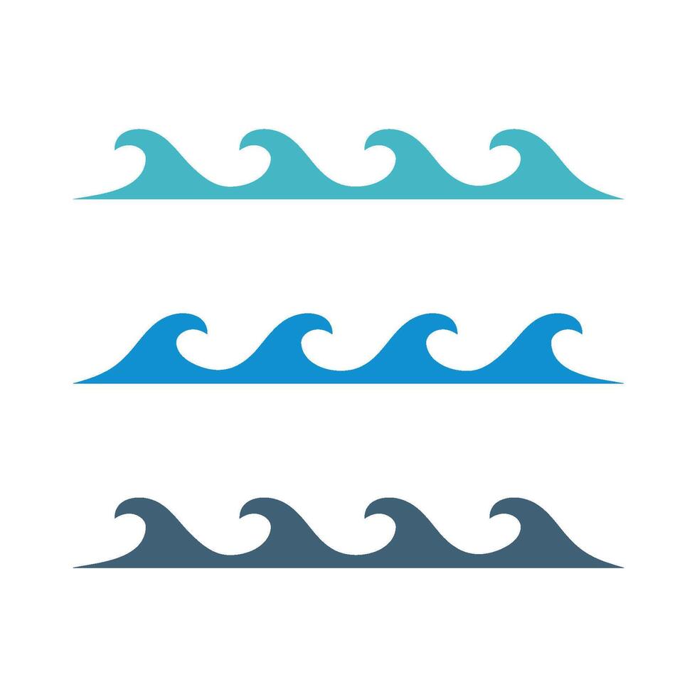 set Decorative Wave Water Logo Template Illustration Design vector