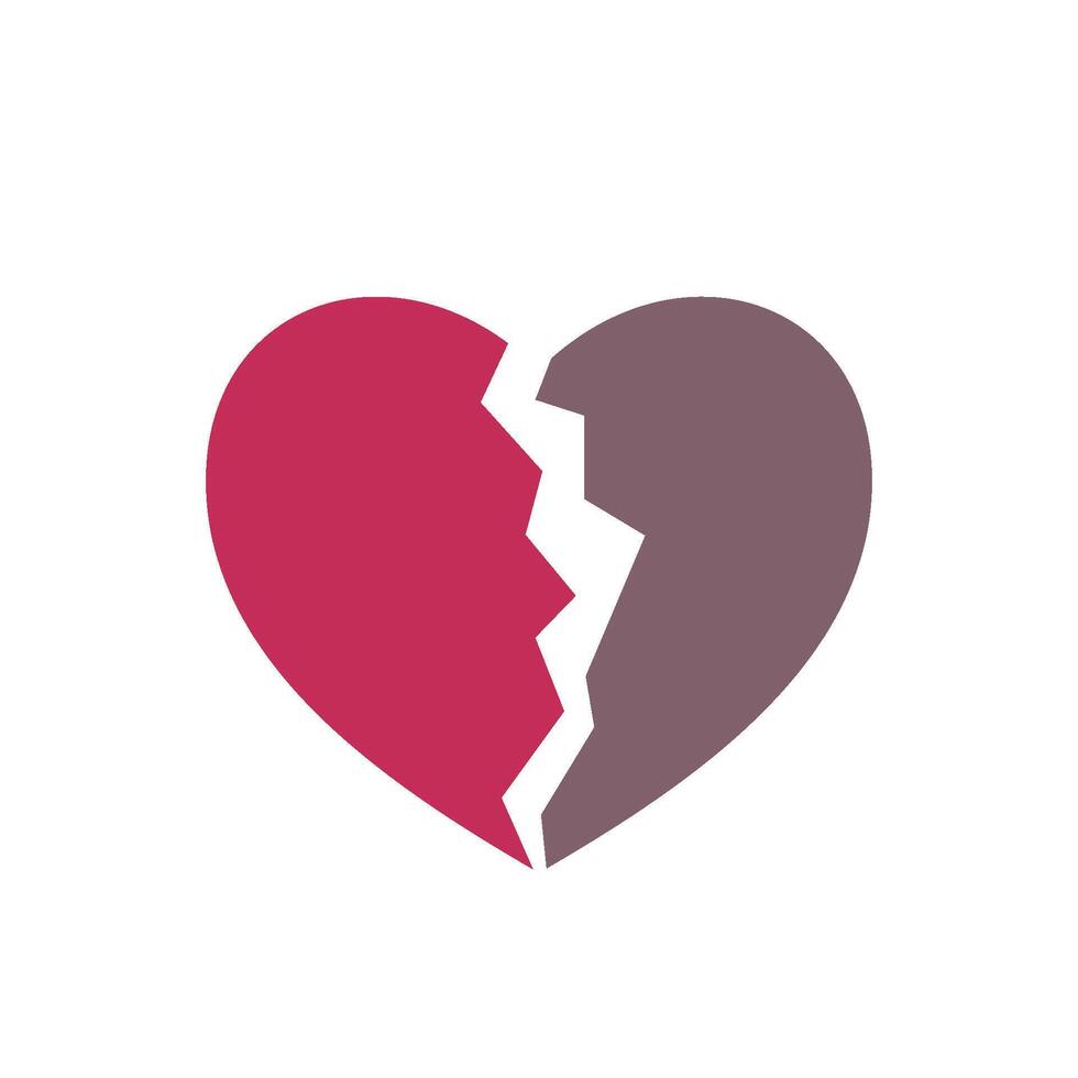 Broken Heart Logo Template Illustration Design. EPS 10. vector
