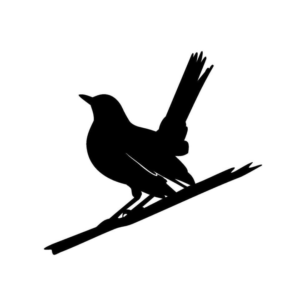 Robin - Bird Silhouette Logo Template Illustration Design vector