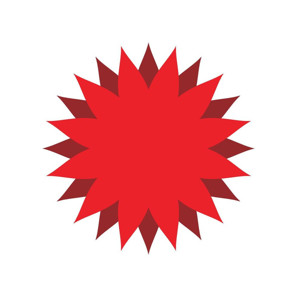Red Border Flower Star Ornamental Logo Template Illustration Design. EPS 10. vector
