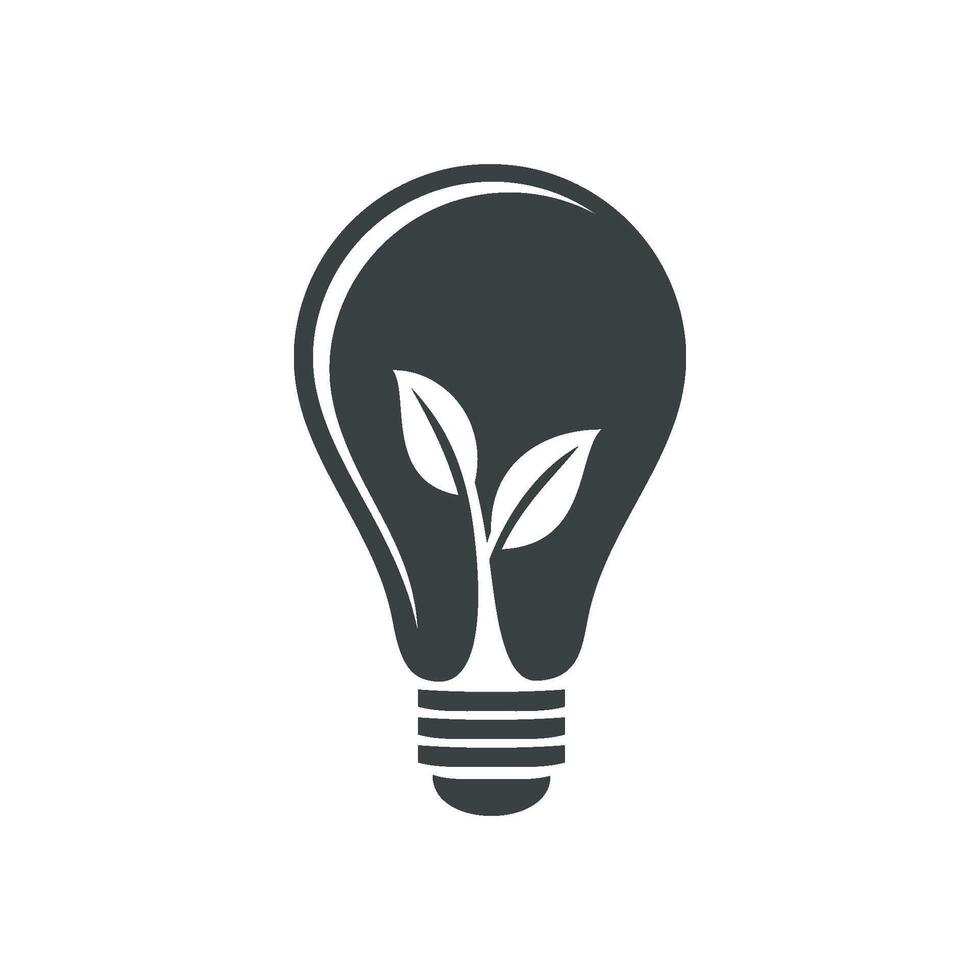 Light Bulb Lamp Natural Sprout Leaf Logo Template Illustration Design. EPS 10. vector