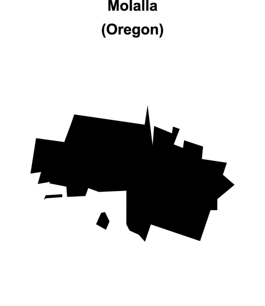 Molalla, Oregon blank outline map vector