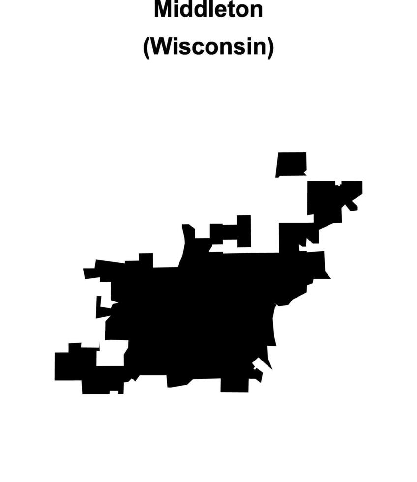 Middleton, Wisconsin blank outline map vector