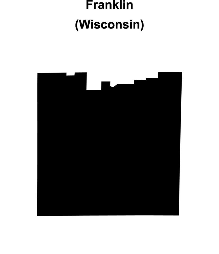 Franklin, Wisconsin blank outline map vector