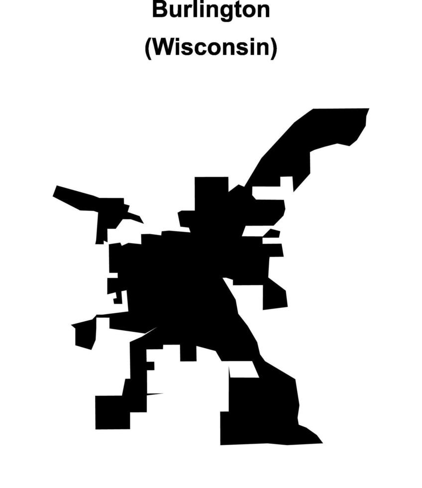 Burlington, Wisconsin blank outline map vector