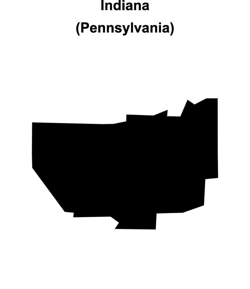 Indiana, Pennsylvania blank outline map vector