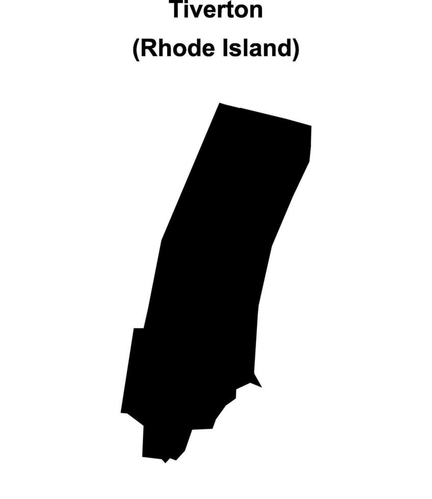 Tiverton, Rhode Island blank outline map vector