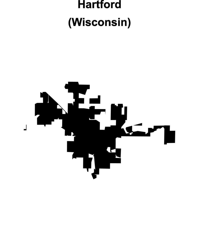 Hartford, Wisconsin blank outline map vector