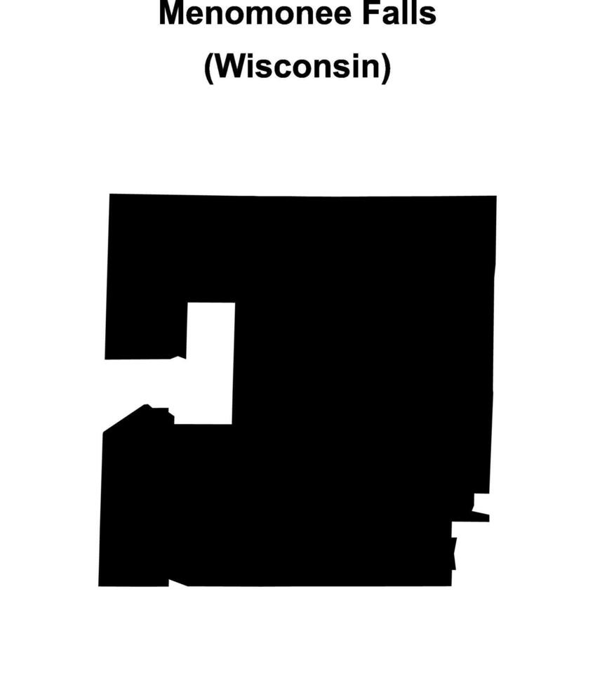 Menomonee Falls, Wisconsin blank outline map vector