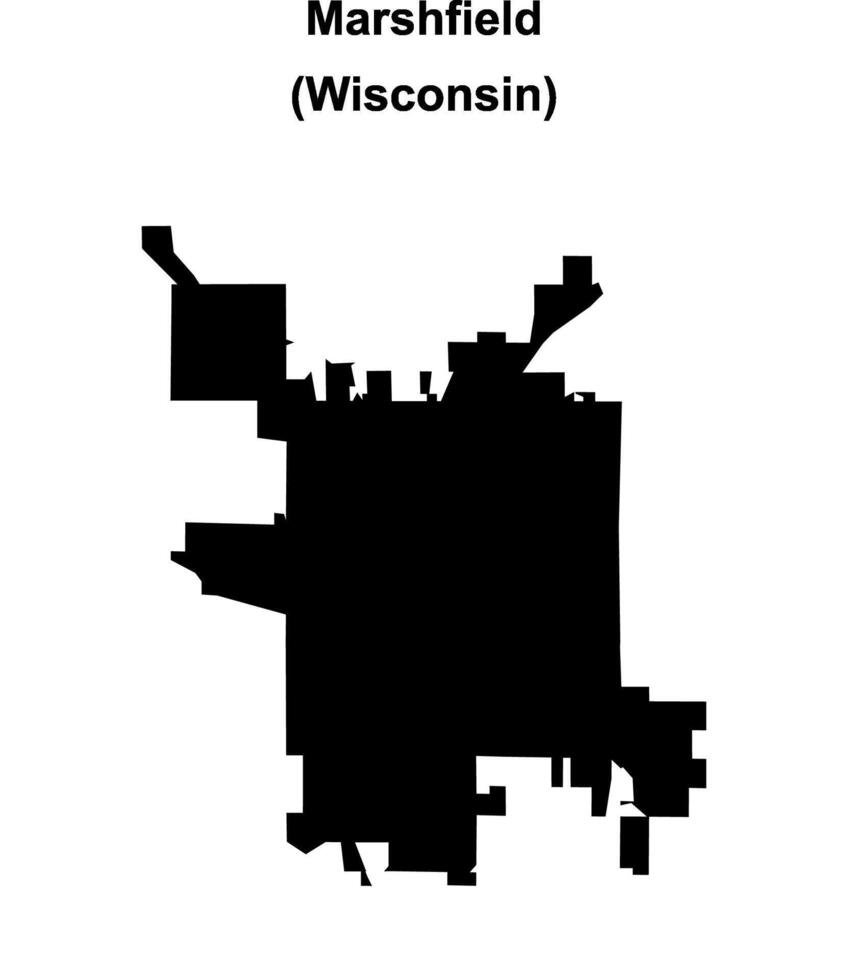 Marshfield, Wisconsin blank outline map vector