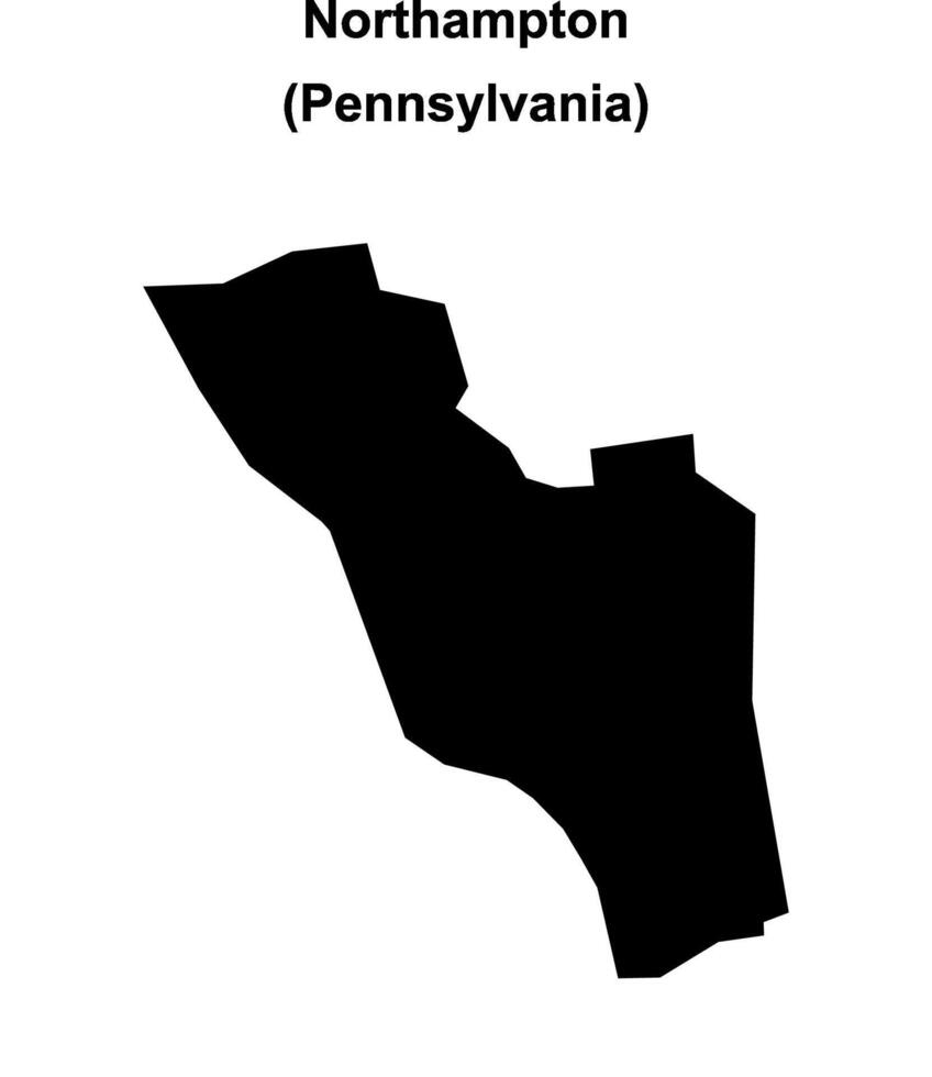 Northampton, Pennsylvania blank outline map vector