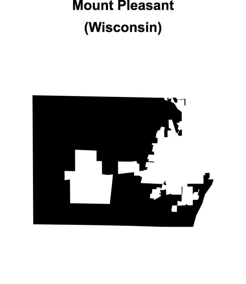 Mount Pleasant, Wisconsin blank outline map vector