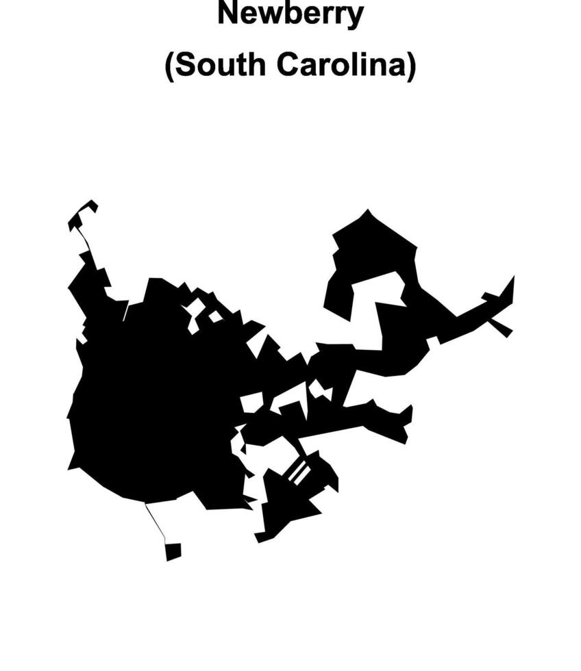 Newberry, South Carolina blank outline map vector