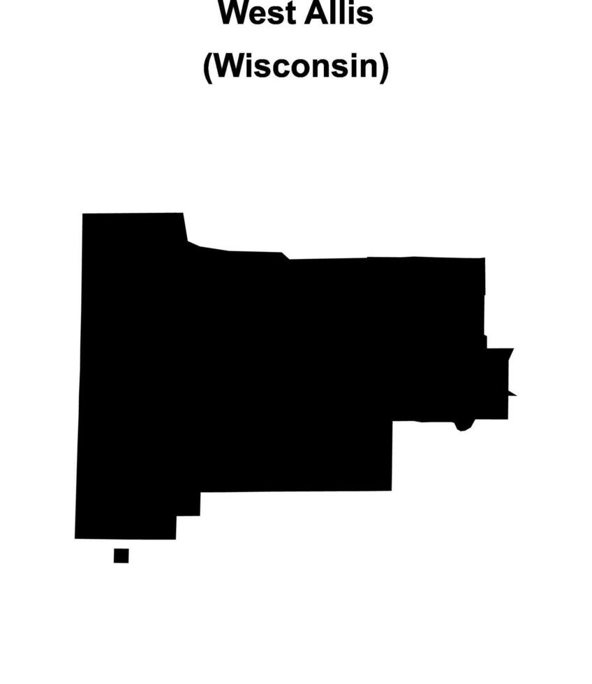 West Allis, Wisconsin blank outline map vector
