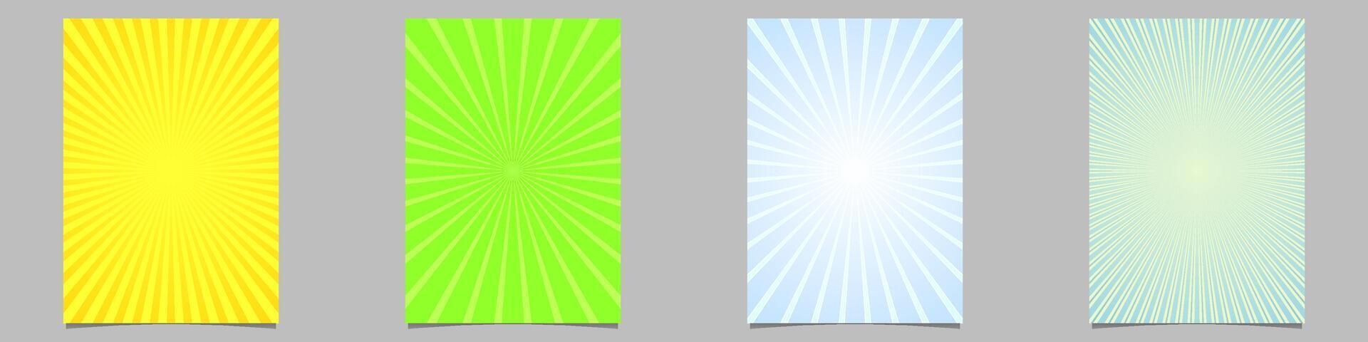 Abstract ray burst brochure background set vector