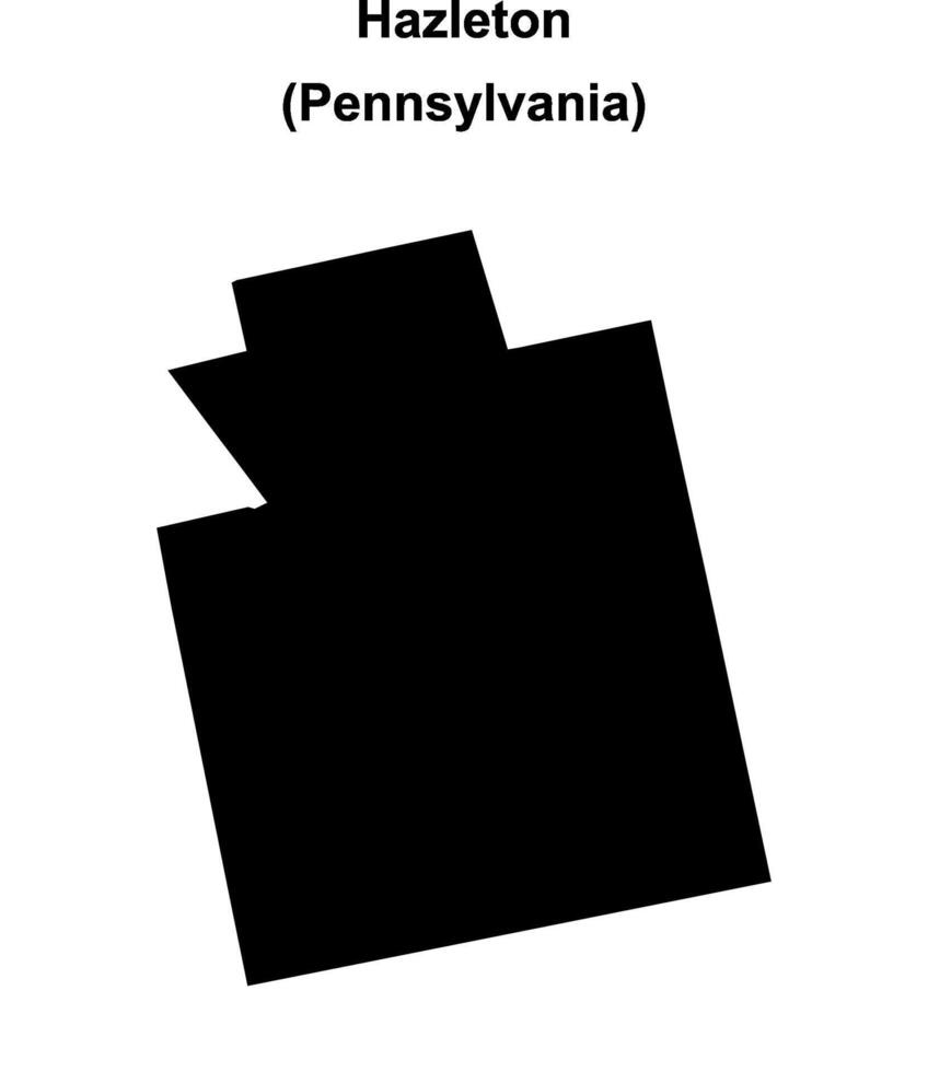 Hazleton, Pennsylvania blank outline map vector