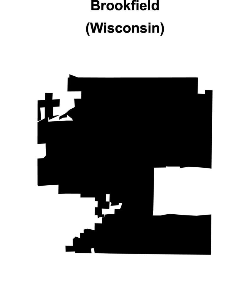 Brookfield, Wisconsin blank outline map vector
