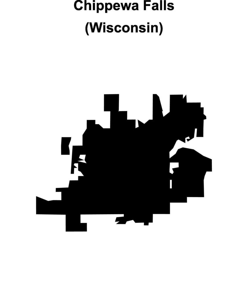 Chippewa Falls, Wisconsin blank outline map vector
