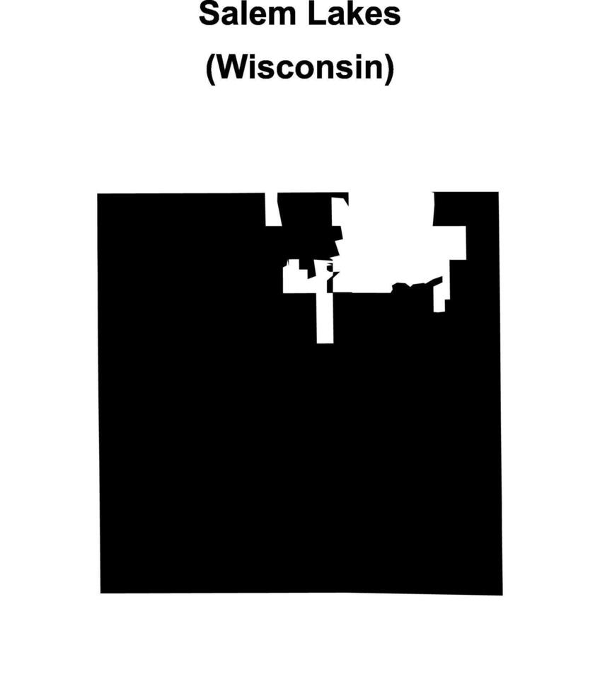 Salem Lakes, Wisconsin blank outline map vector
