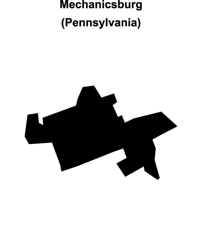 Mechanicsburg, Pennsylvania blank outline map vector
