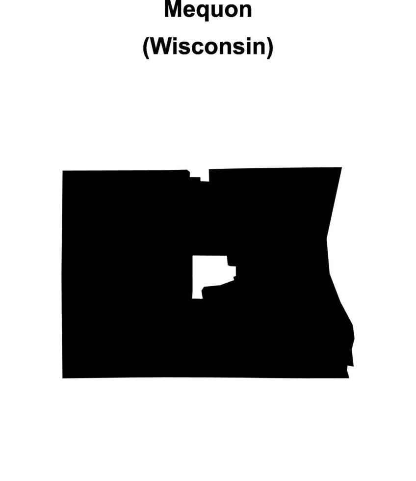 Mequon, Wisconsin blank outline map vector