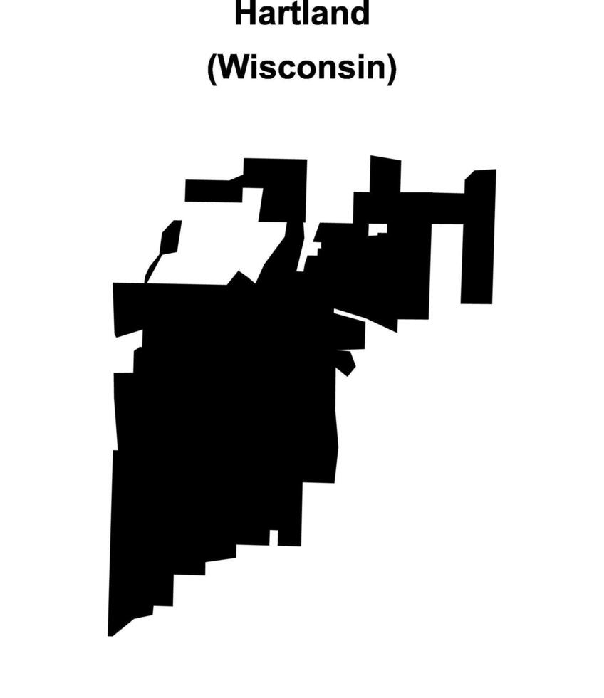 Hartland, Wisconsin blank outline map vector