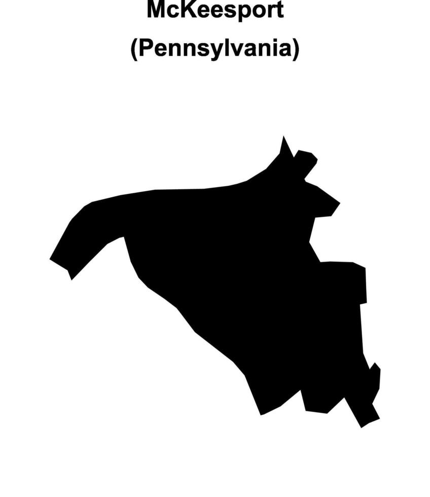 McKeesport, Pennsylvania blank outline map vector
