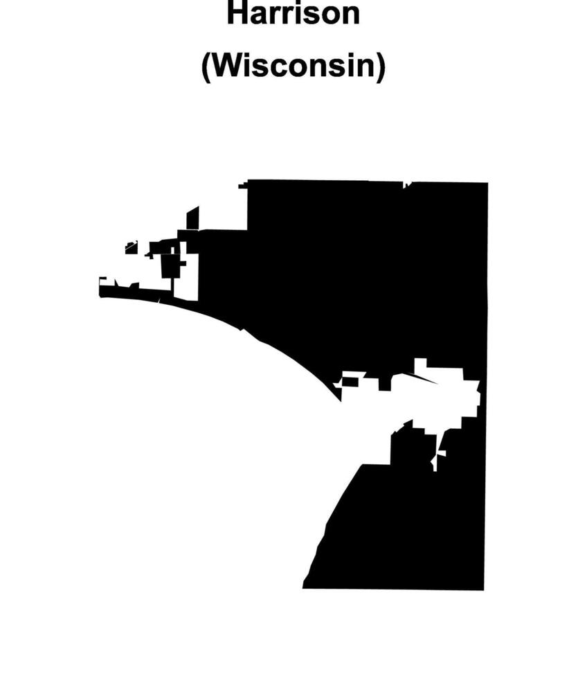 Harrison, Wisconsin blank outline map vector