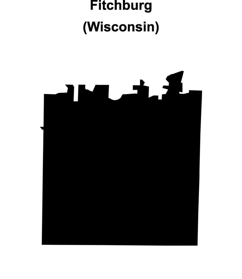 Fitchburg, Wisconsin blank outline map vector