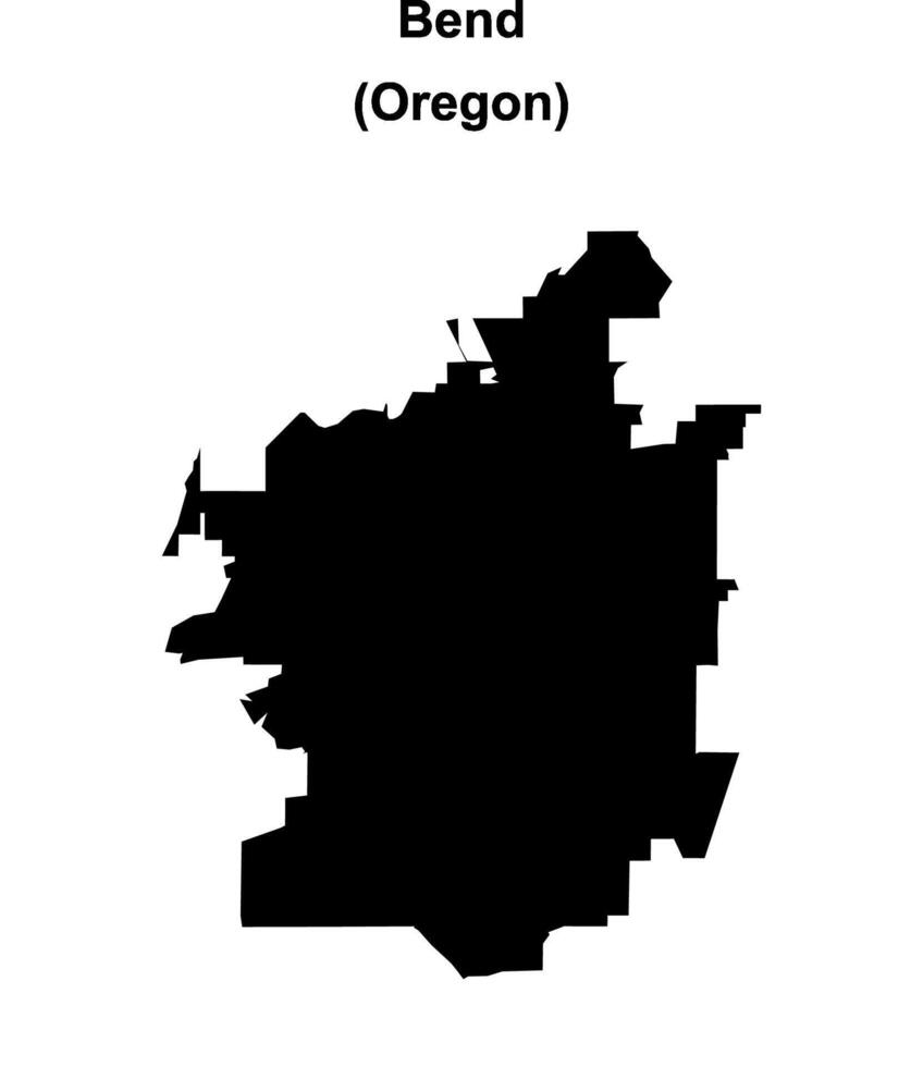 Bend, Oregon blank outline map vector