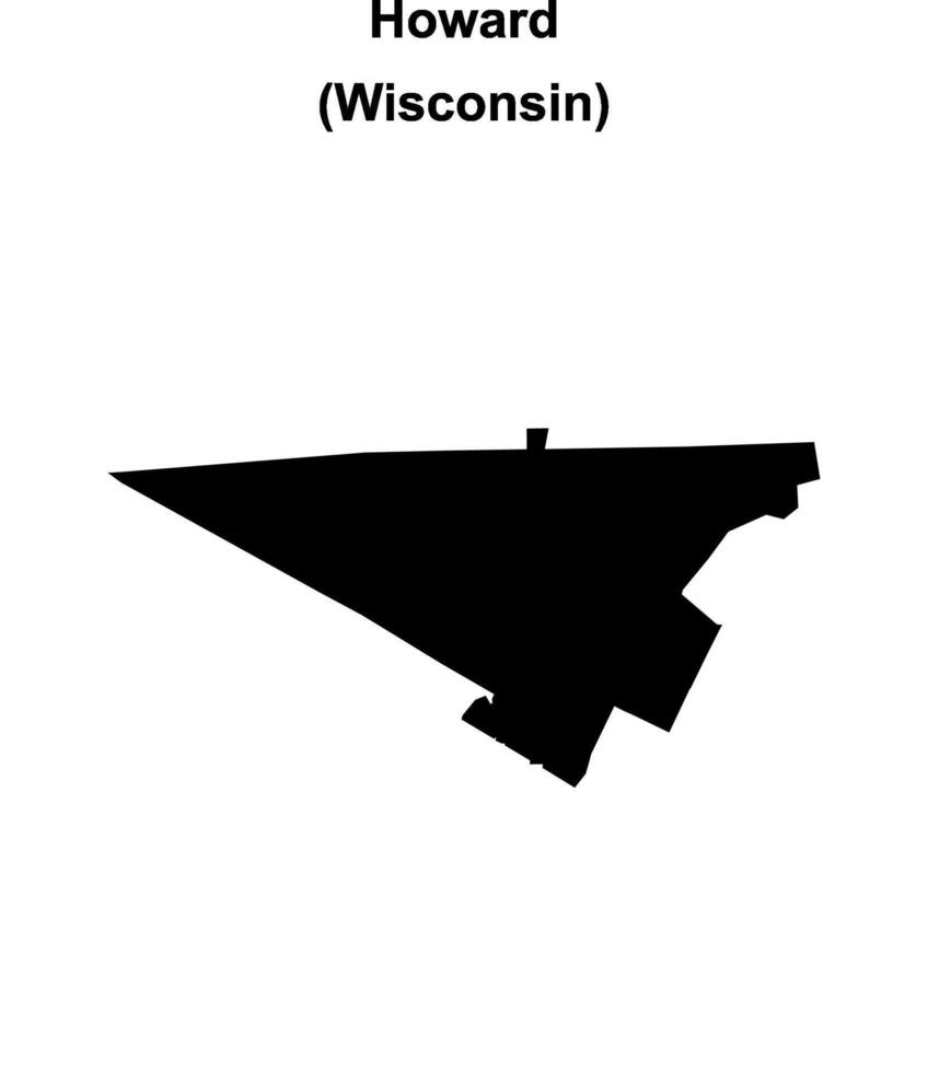 Howard, Wisconsin blank outline map vector