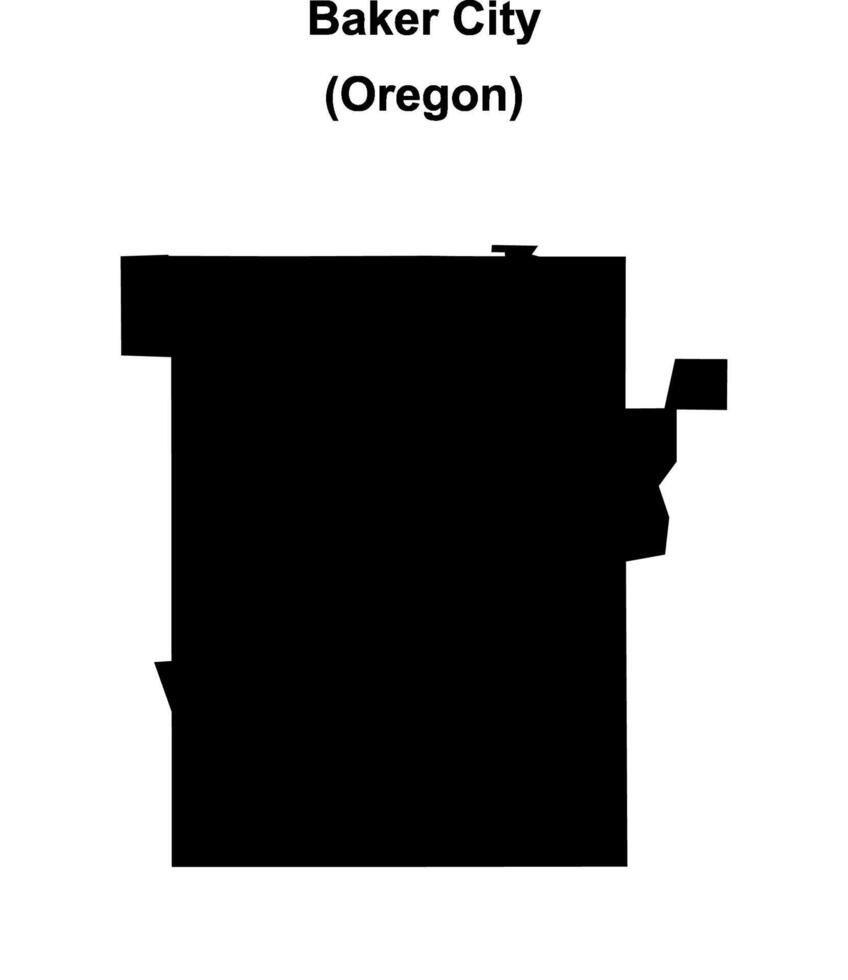 Baker City, Oregon blank outline map vector
