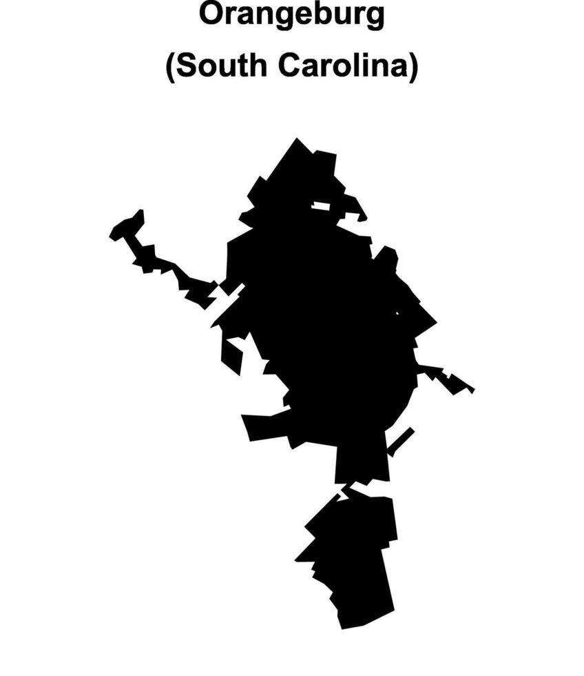 Orangeburg, South Carolina blank outline map vector